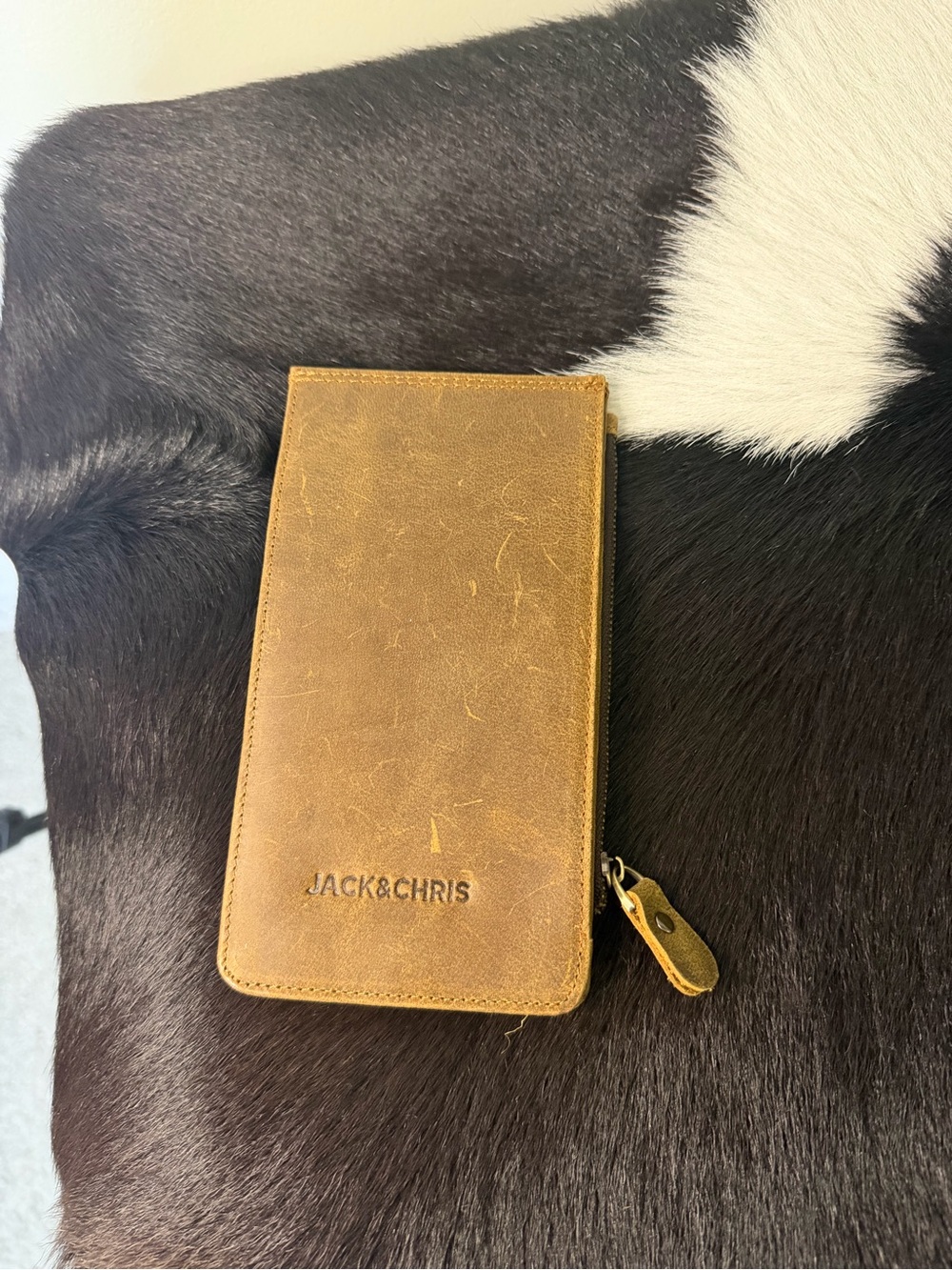 Men's Brown Leather Zip Wallet